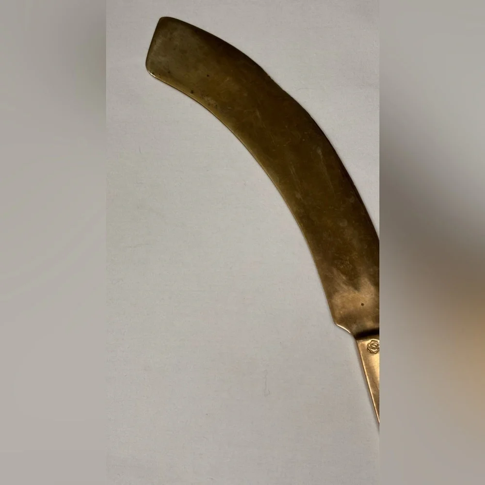 Vintage Gold Knife Serving Utensil mid-century modern design.